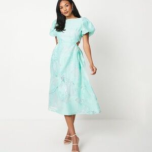 UK Coast Puff sleeves midi dress